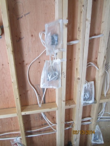 A close up of some of the wiring roughed in and ready for spray foam.  