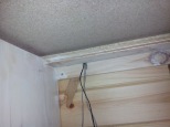Some of the wiring for the infloor heating had to go through the cabinet. These wires will be covered with trim.